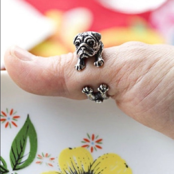 Pug Hug Adjustable Ring 🐼🐼🐼 - Picture 2 of 7